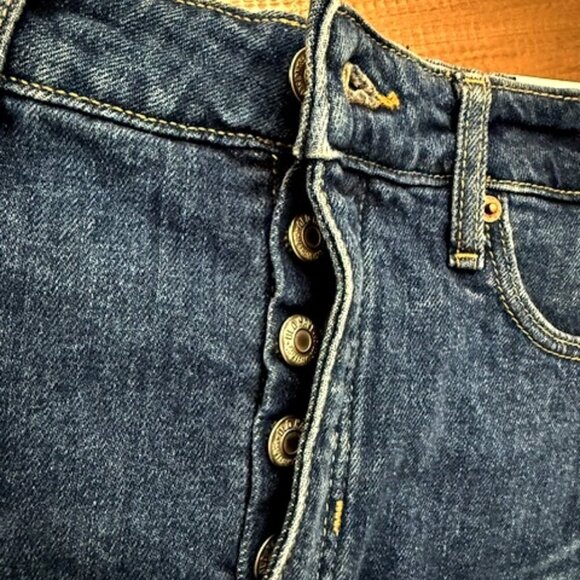 Old Navy High Rise Secret Smooth Pockets Blue Denim Skirt Women's Size 8 - Picture 2 of 5